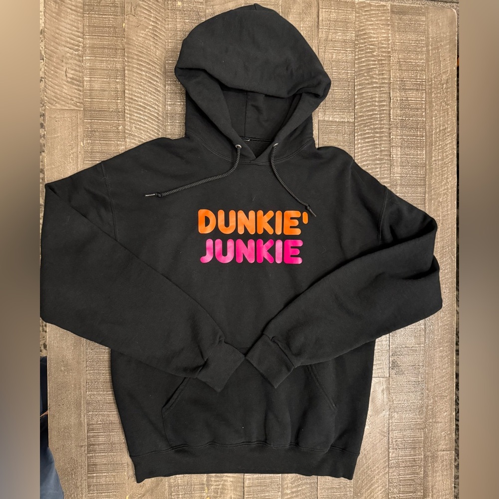 Dunkie Junkie Dunkin Donuts Black Hoodie size M